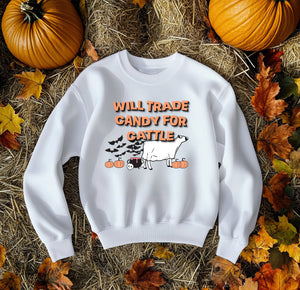 Will trade candy- cow- beef, dairy  crewneck  (multiple colours)
