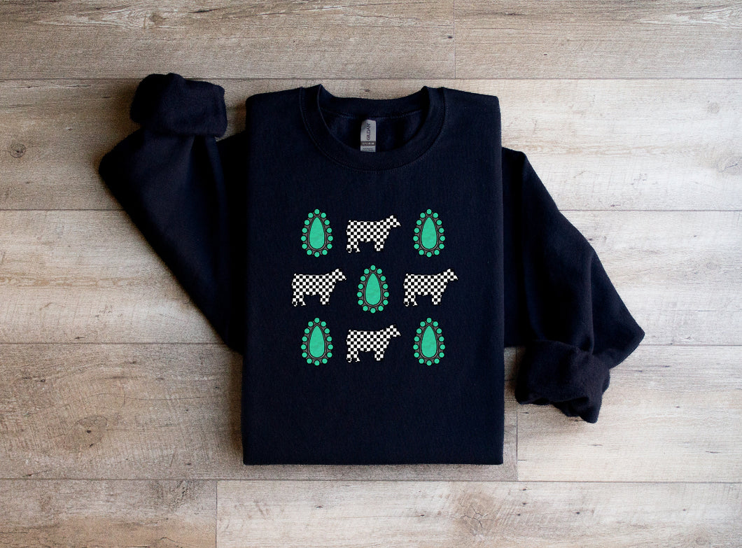 Youth -checkered steer-crewneck- multiple colours