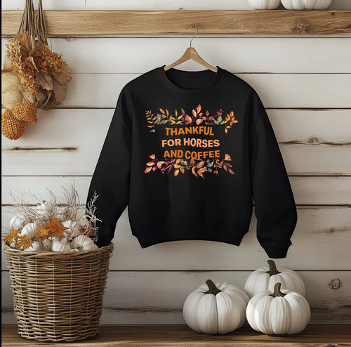 Horses & coffee crewneck  (multiple colours)