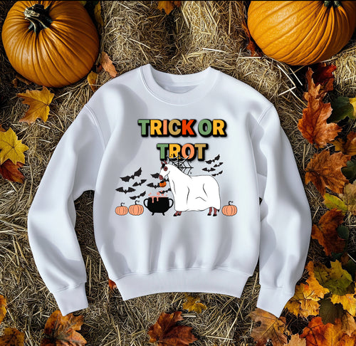 Trick or trot horse crewneck  (multiple colours)