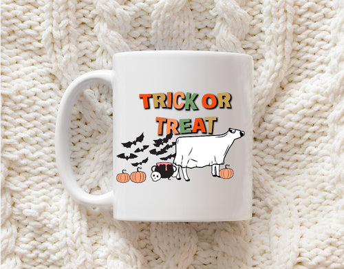 Trick or treat  ( beef, dairy, sheep options )ceramic mug