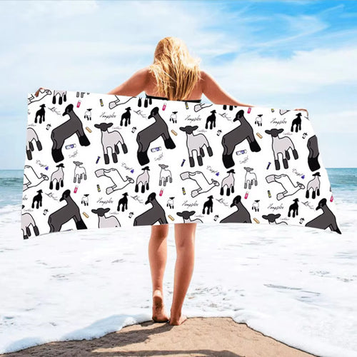 All breeds sheep beach towel