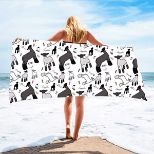 All breeds sheep beach towel