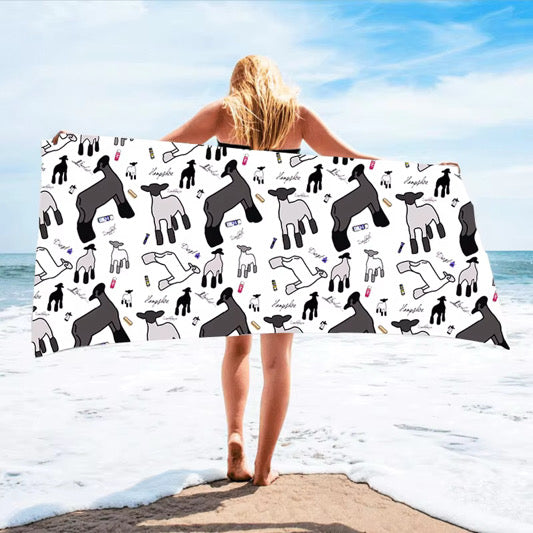 All breeds sheep beach towel