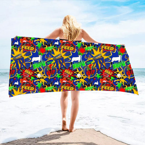 Sheep comic beach towel