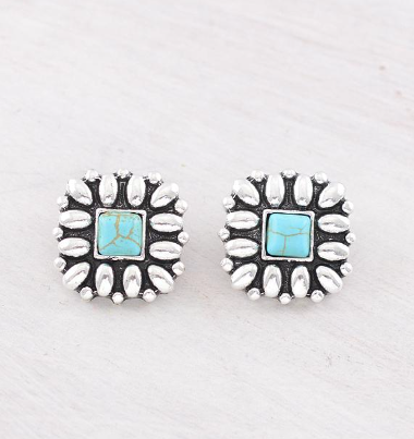 Concho earrings-turquoise