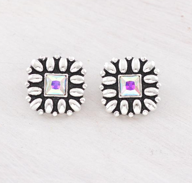 Concho earrings-iridescent