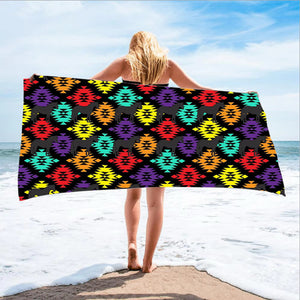 Aztec horse  beach towel