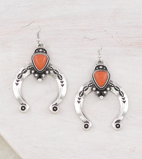 Squash Blossom earrings -brown