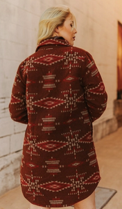 Rust Aztec Shacket (pre order only)