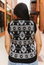 Load image into Gallery viewer, Aztec knit vest-black