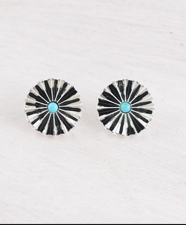 Concho earrings - silver/turquoise