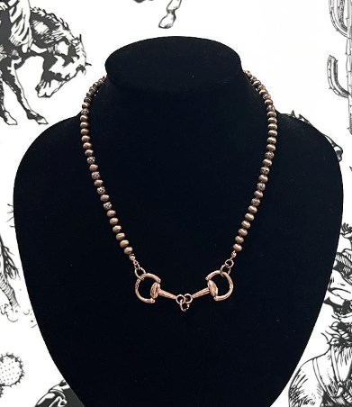 Horse bit Navajo pearls - copper