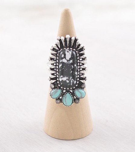 Western semi stone  ring