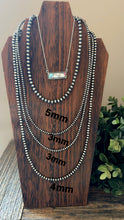 Load image into Gallery viewer, 3MM -STERLING SILVER PEARL BEADED NECKLACE