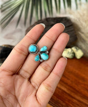 Load image into Gallery viewer, HANDMADE STERLING SILVER WHITE WATER TURQUOISE ADJUSTABLE RING