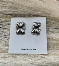 Load image into Gallery viewer, "Rose" HANDCRAFTED STERLING SILVER BOW TIE CONCHO EARRINGS