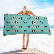 Load image into Gallery viewer, Aztec shorthorn beach towel
