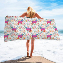 Load image into Gallery viewer, Multicoloured floral heifer beach towel