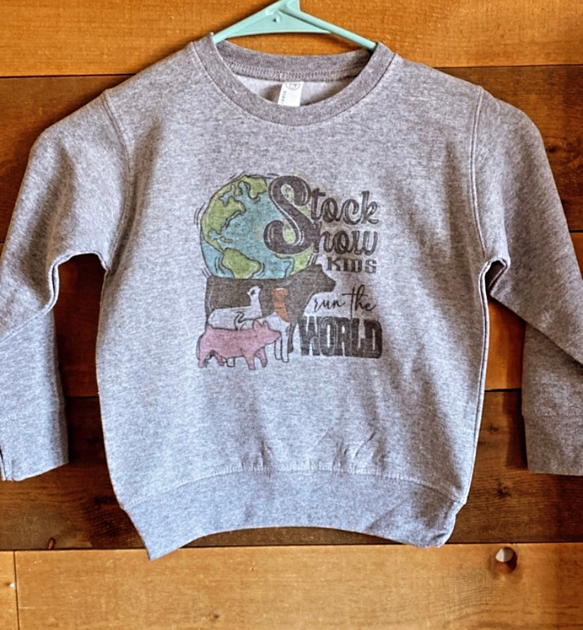 Stock show kids run the world -crewneck & hoodie - toddler