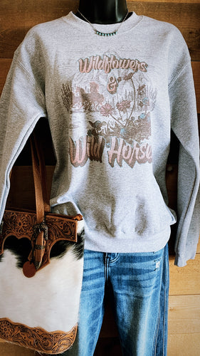 Wild flowers & wild horses-crewneck
