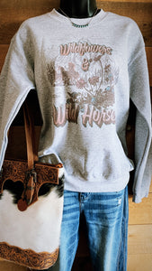 Wild flowers & wild horses-crewneck