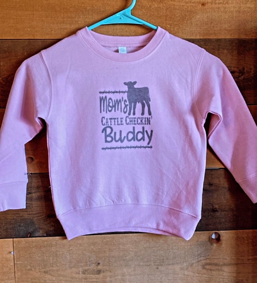 Moms cattle checkin buddy -youth crew & hoodie