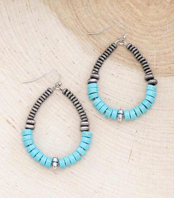 Navajo bead earrings-turquoise