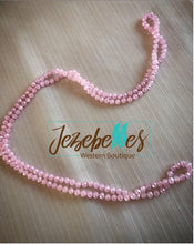 Load image into Gallery viewer, Long Sparkle Beaded  Necklace -light pink