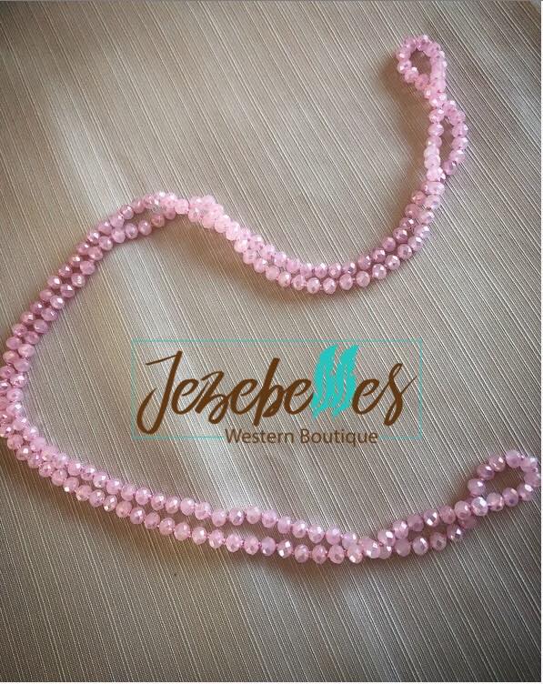 Pink on sale beads necklace