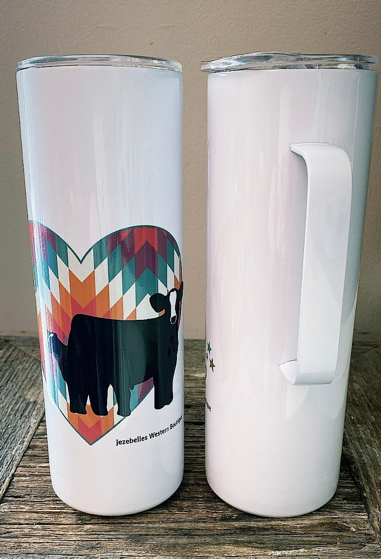 Heart - simmental handled tumbler