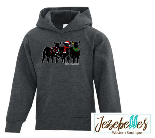 Heifer Christmas hoodie-youth
