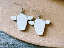 Load image into Gallery viewer, Stone cow earrings -multiple colours