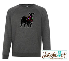 Load image into Gallery viewer, Christmas lights heifer - crew neck