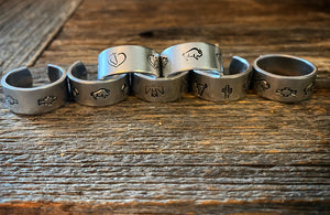 Wide stamped rings- multiple designs