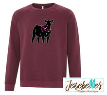 Load image into Gallery viewer, Christmas lights heifer - crew neck