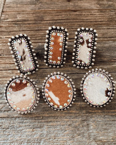 studded cowhide Rings