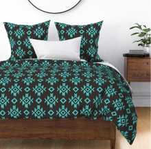 Load image into Gallery viewer, Turquoise Aztec - Duvet Set