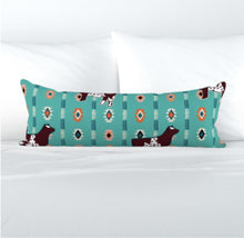 Load image into Gallery viewer, Aztec shorthorn long pillow- Jezebelles exclusive pillow collection