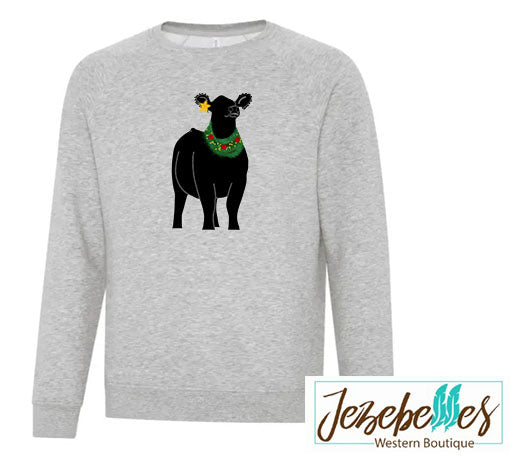 Christmas wreath heifer - crew neck