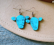 Load image into Gallery viewer, Stone cow earrings -multiple colours