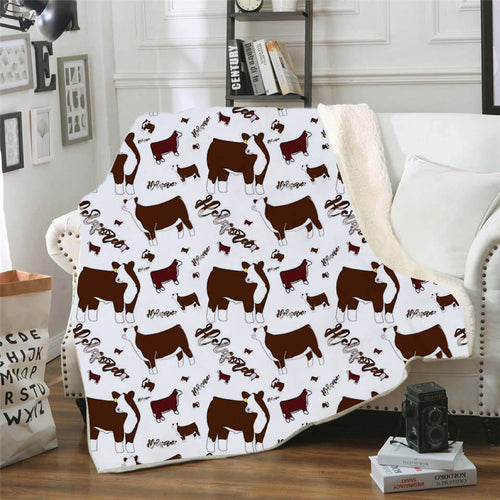 Happily Hereford- light fleece blankets multiple sizes