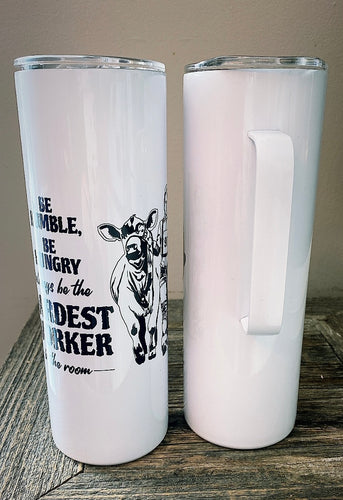 Hardest worker handled tumbler