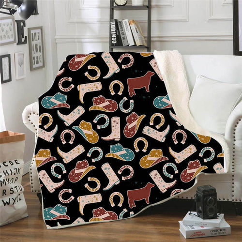 Girls western-fleece blankets