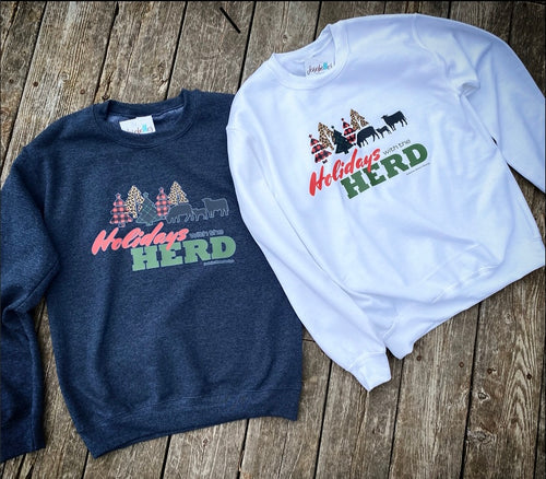 Holidays with the herd Crew Neck Sweatshirt -Jezebelles Exclusive