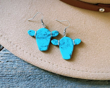 Load image into Gallery viewer, Stone cow earrings -multiple colours