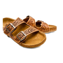 Load image into Gallery viewer, Footo Western Hand -Tooled Sandals