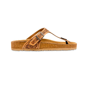 Grashius Western Hand -Tooled Sandals