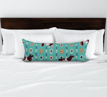 Load image into Gallery viewer, Aztec shorthorn long pillow- Jezebelles exclusive pillow collection