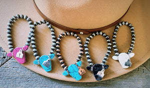 Stone cow bracelets-multiple